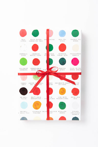 Holiday Color Palette Gift Wrap - Roll of 3 Sheets