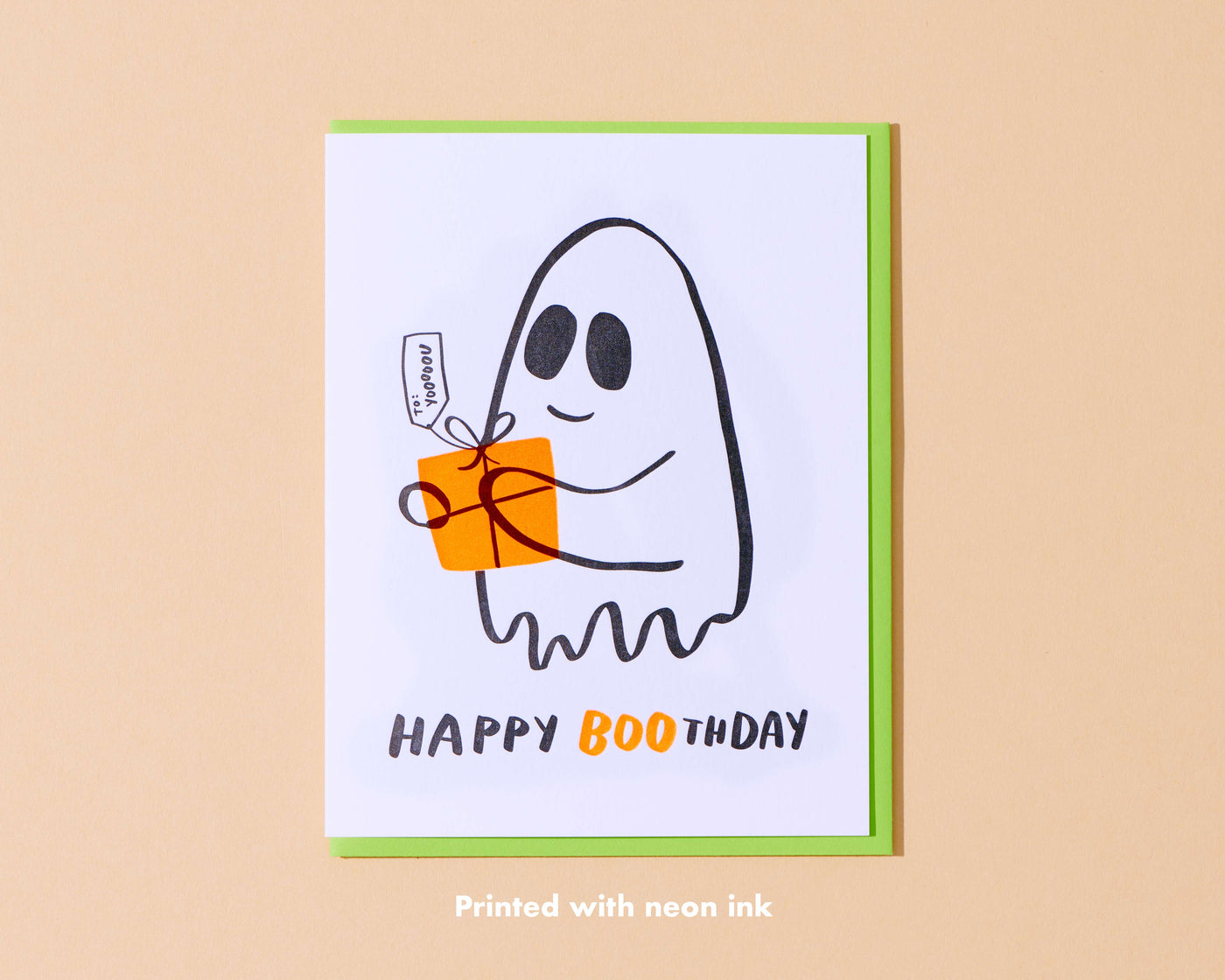 Happy Boo-thday Ghost Halloween Birthday Card