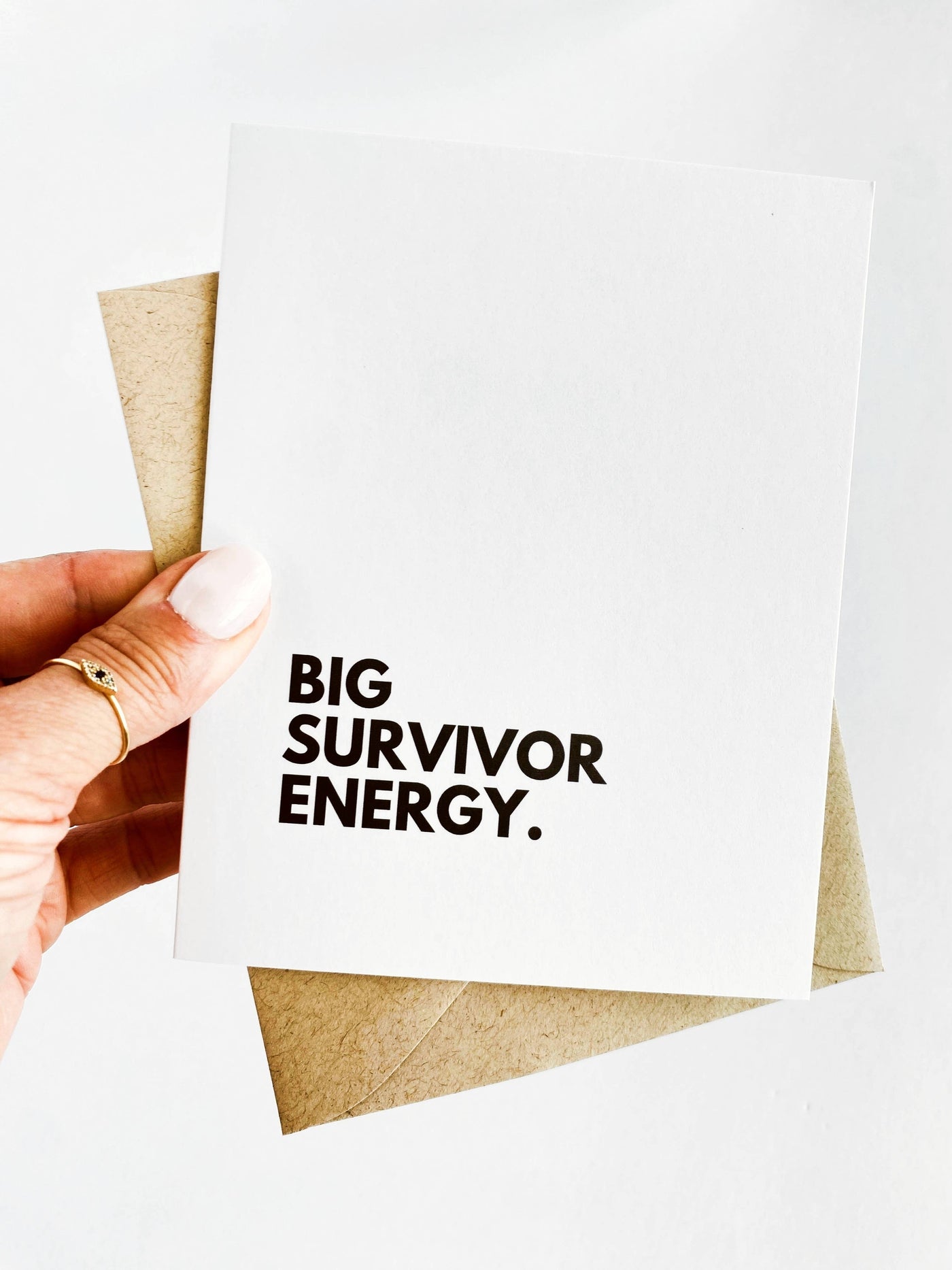 Five Dot Post - Big Survivor Energy Cancer Support Card Chemo Greeting Card