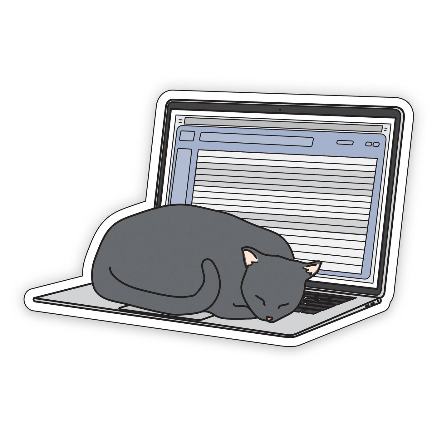 Near Modern Disaster - Laptop Cat - 3" vinyl sticker