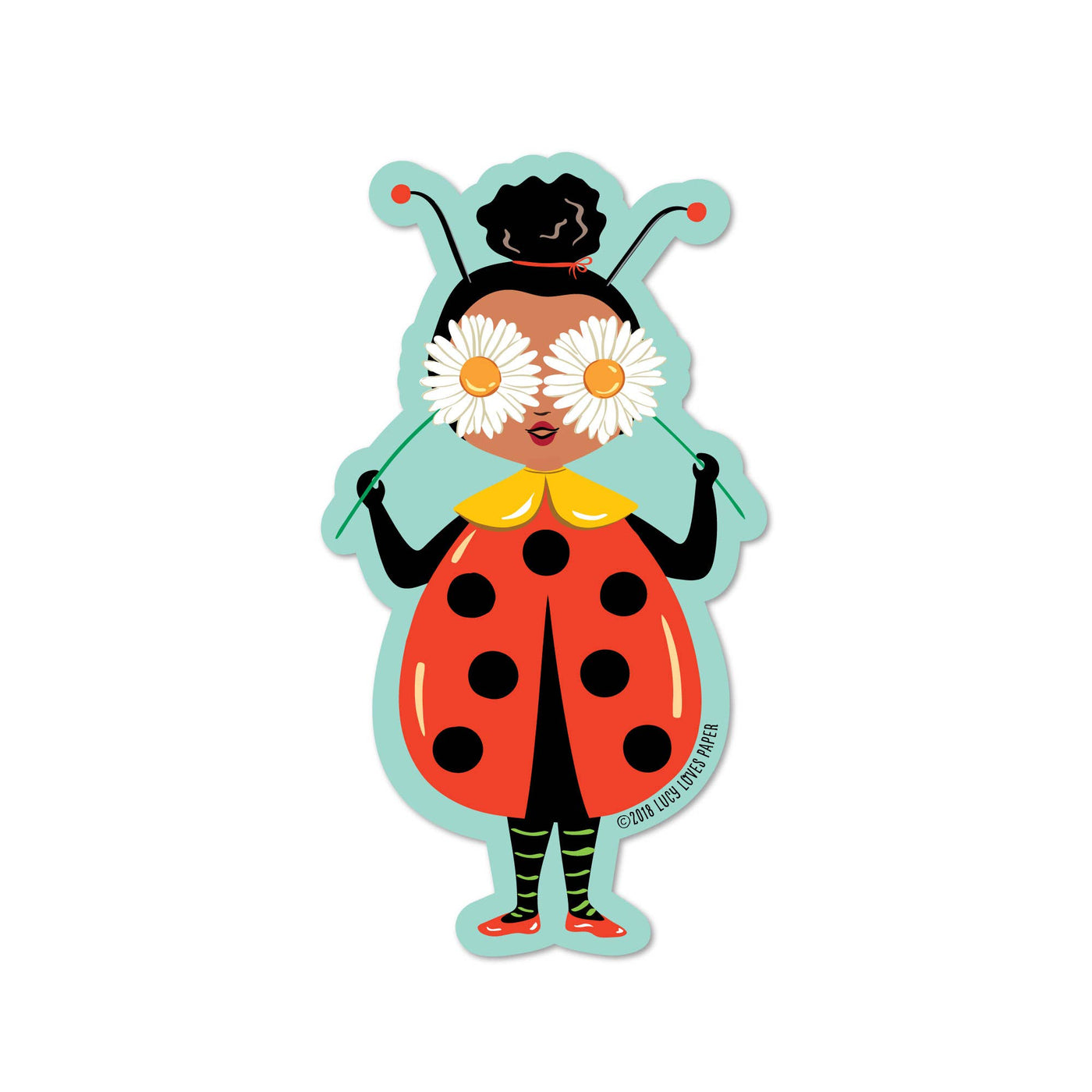 Lady Bug Garden Fairy Sticker - ladybug sticker