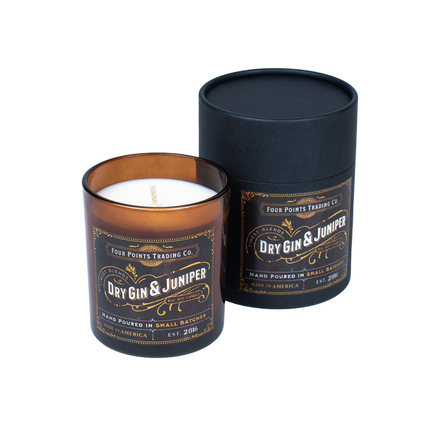 Four Points Trading Co - Dry Gin & Juniper 8 oz Soy Candle