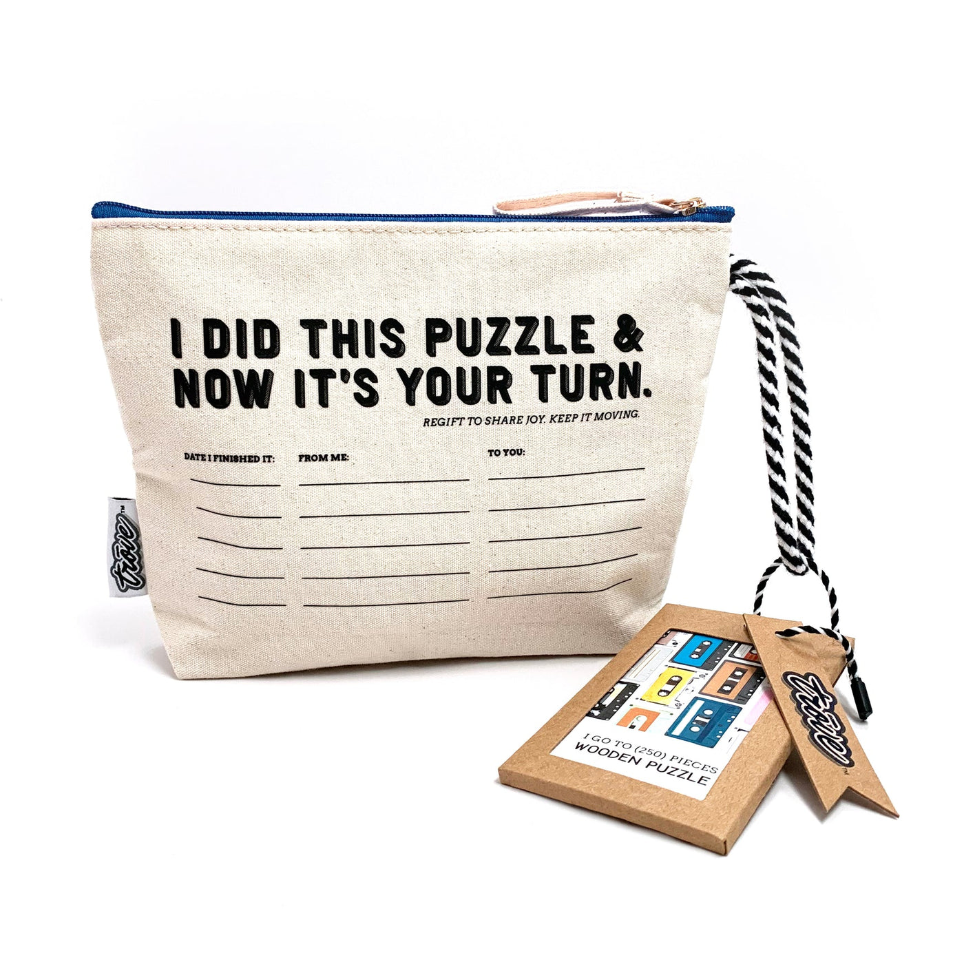 I Go To (250) Pieces Wooden Puzzle: Mixed Tape in Pass-It-On Pouch
