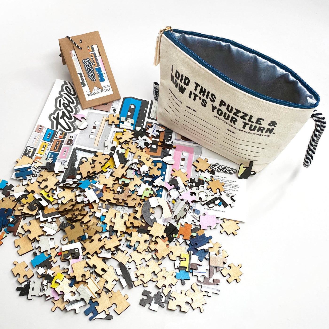 I Go To (250) Pieces Wooden Puzzle: Mixed Tape in Pass-It-On Pouch